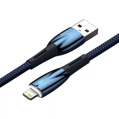 Baseus Glimmer series USB - Lightning töltőkábel, adatkábel, 2.4A, 2m (kék)