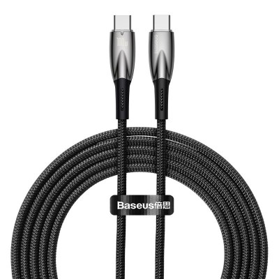 Baseus Glimmer series USB-C - USB-C töltőkábel, adatkábel, 100W, 2m (fekete)