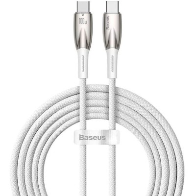 Baseus Glimmer series USB-C - USB-C töltőkábel, adatkábel, 100W, 2m (fehér)