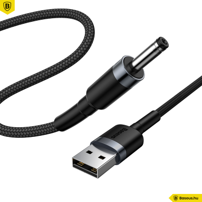 Baseus Cafule USB-A-ról DC 3.5mm-re töltő kábel 2A 1m - Fekete