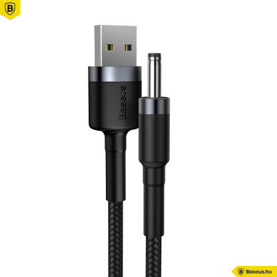 Baseus Cafule USB-A-ról DC 3.5mm-re töltő kábel 2A 1m - Fekete