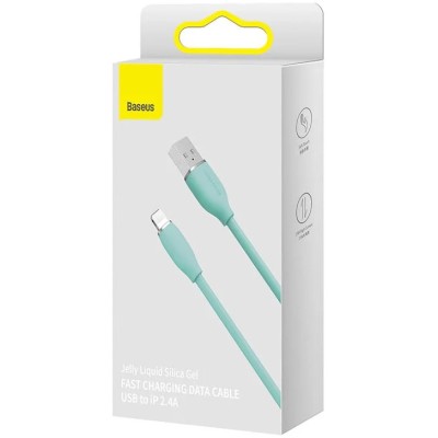 Baseus Jelly USB - Lightning kábel, 2,4A, 1,2m - Zöld