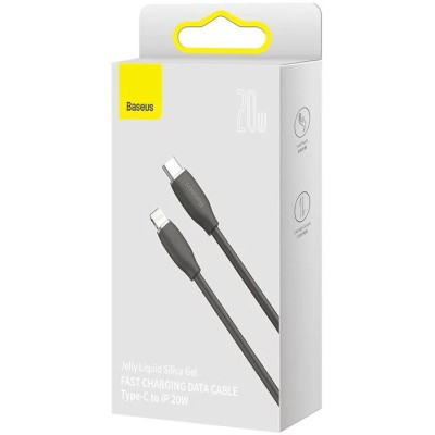 Baseus Jelly USB-C - Lightning kábel, 20W, 1,2m - Fekete