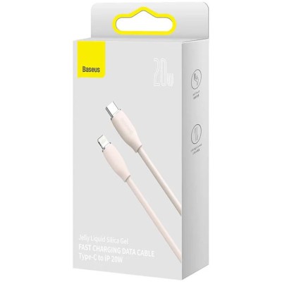 Baseus Jelly USB-C - Lightning kábel, 20W, 1,2m - Rózsaszín