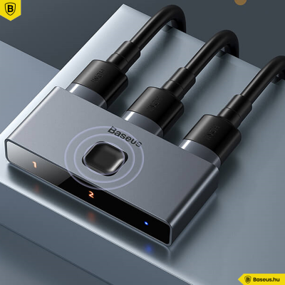 Baseus Matrix HDMI Splitter - 2 irányú HDMI kapcsoló - Sötét szürke