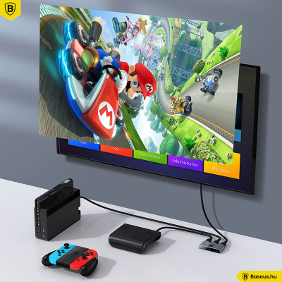 Baseus Matrix HDMI Splitter - 2 irányú HDMI kapcsoló - Sötét szürke