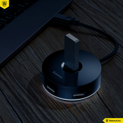 Baseus HUB adapter USB 3.0 - 4xUSB 15 cm-es kábellel- Fekete