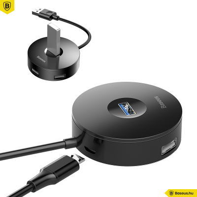 Baseus HUB adapter USB 3.0 - 4xUSB 15 cm-es kábellel- Fekete
