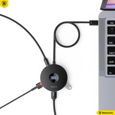 Baseus HUB adapter USB 3.0 - 4xUSB 1m-es kábellel - Fekete