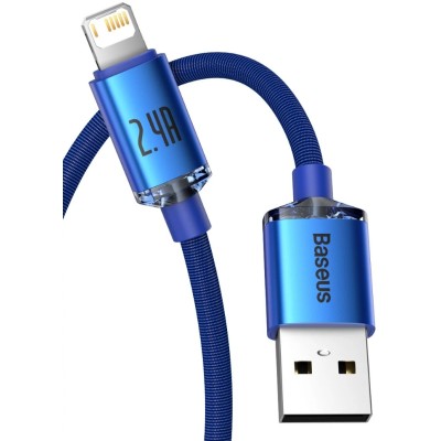 Baseus USB-kábel a Lightning Crystal Shine, 2.4A, 1.2m, kék