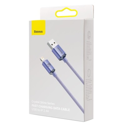 Baseus USB-kábel a Lightning Crystal Shine, 2,4A, 1.2m (ibolya)