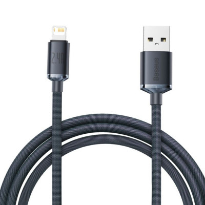 Baseus USB-kábel a Lightning Crystal Shine, 2,4A, 2m, fekete
