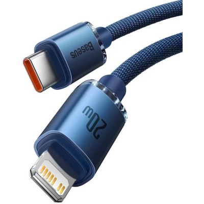 Baseus Crystal Shine USB-C ,Lightning kábel, 20W, 1.2m, kék