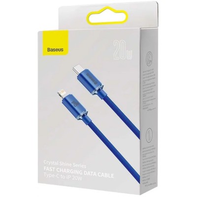Baseus Crystal Shine USB-C ,Lightning kábel, 20W, 1.2m, kék