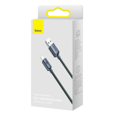 Baseus Crystal Shine USB-C kábel a Lightninghez, 20W, PD, 2m, fekete