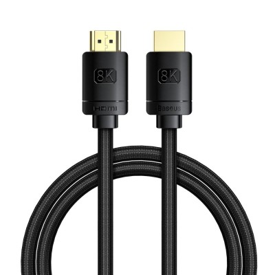 Baseus High Definition HDMI 2.1 kábel, 8K 60Hz, 3D, HDR, VRR, ALLM, 48Gbps, 1m, fekete