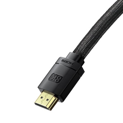 Baseus High Definition HDMI 2.1 kábel, 8K 60Hz, 3D, HDR, VRR, ALLM, 48Gbps, 1m, fekete