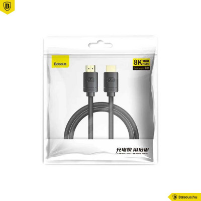 Baseus HDMI 2.1 kábel 8K 60Hz, 3D, HDR, 48Gbps, 2m - Fekete