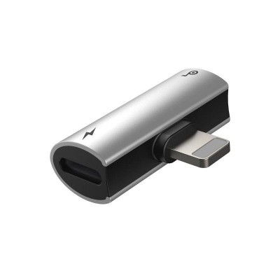 Baseus L46 Lightning-2x Lightning audioadapter (ezüst-fekete)