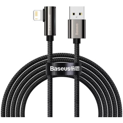 Baseus Legend Series Lightning derékszögű USB-kábel, 2,4 A, 2 m (fekete)