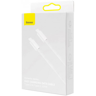 Baseus USB-C-USB-C kábel, 100 W, 2 m, fehér