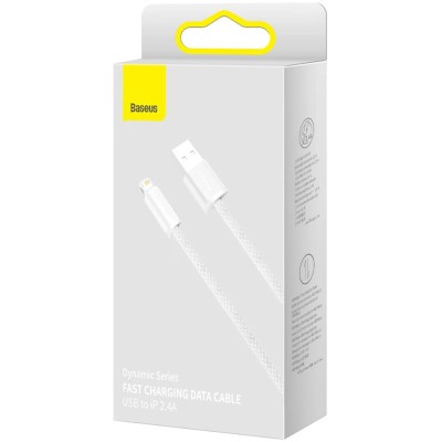 Baseus Dynamic Lightning USB-kábel, 2,4A, 1m (fehér)