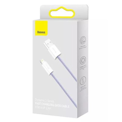 Baseus Dynamic 2 series USB - Lightning töltőkábel, adatkábel, 2.4A, 2m (lila)