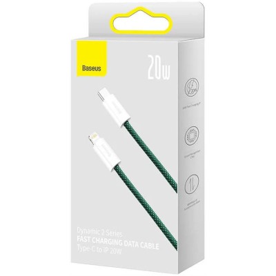 Baseus Dynamic 2 series USB - Lightning töltőkábel, adatkábel, 2.4A, 2m (zöld)