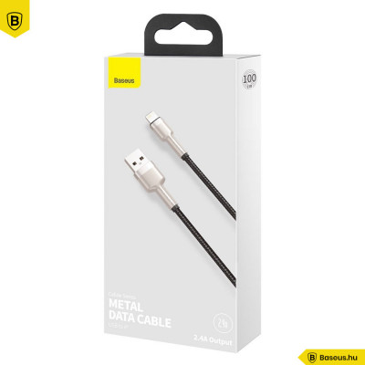 Baseus USB-kábel a Lightning Cafule-hez, 2,4A, 1m - Fekete
