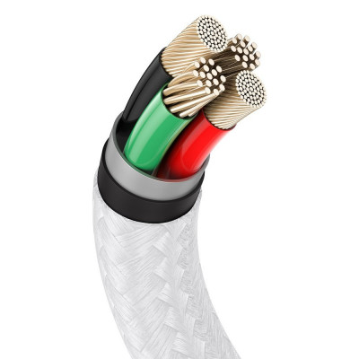 Baseus USB-kábel a Lightning Cafule-hez, 2,4A, 1 m, fehér