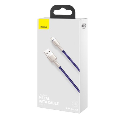 Baseus Cafule USB - Lightning  kábel, 2,4A, 1 m (ibolya)