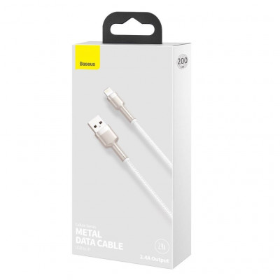 Baseus Cafule USB / Lightning kábel, 2,4A, 2m, fehér