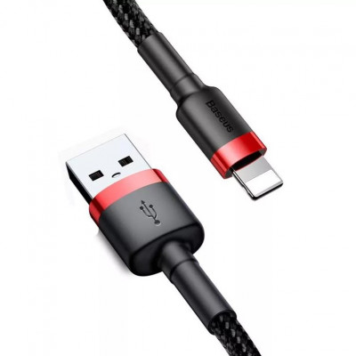 Baseus Cafule 2.4A Lightning USB-kábel 0.5m, fekete-piros
