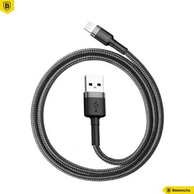 Baseus iPhone Lightning gyors adat, töltőkábel 2,4A - 0,5m - Szürke & Fekete