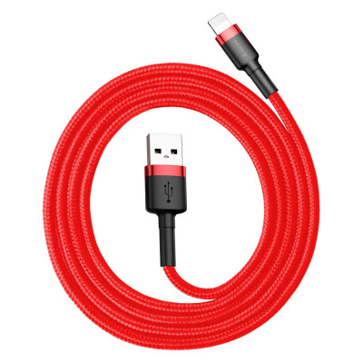 Baseus Cafule 2.4A Lightning USB-kábel 1 m, piros