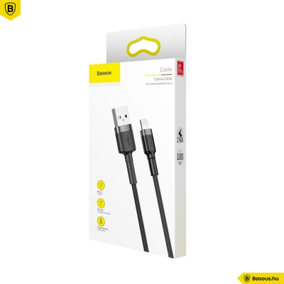 Baseus Cafule iPhone/Lightning adat/töltőkábel 2,4A - 1m - Szürke/Fekete