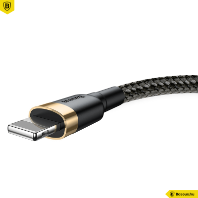 Baseus iPhone Lightning gyors adat, töltőkábel 2,4A - 1m - Fekete & Arany