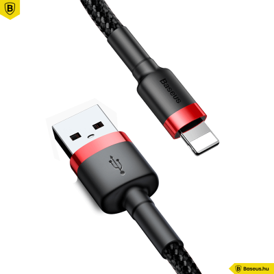 Baseus iPhone töltőkábel Cafule 1,5A 2m - Piros/Fekete