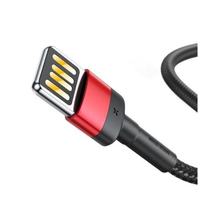 Baseus iPhone Lightning gyors adat/töltőkábel 2,4A - 1m - Piros/Fekete