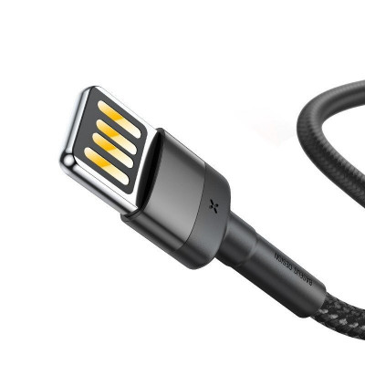 Baseus Cafule 1,5A 2 m-es Lightning USB-kábel (kétoldalas), szürke-fekete
