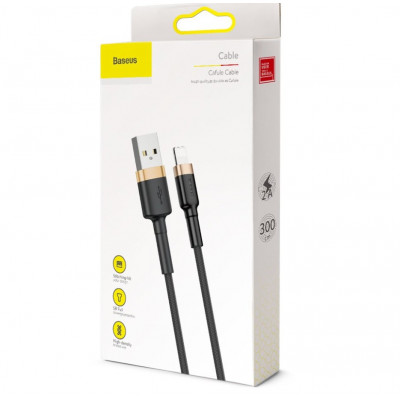 Baseus Cafule USB Lightning 2A 3 m-es kábel, arany-fekete
