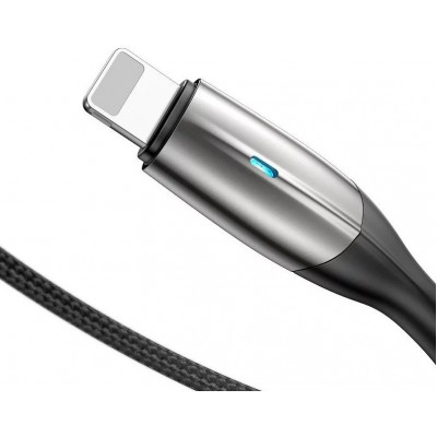 Baseus Horizontal Lightning kábel LED 2m 1,5A, fekete