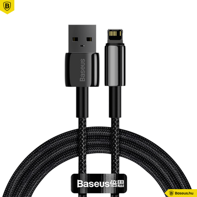 Baseus Tungsten USB - Lightning kábel 2.4A 1m - fekete