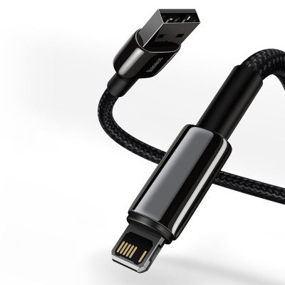 Baseus USB-kábel Lightning Tungsten Gold, 2,4A, 2m, fekete