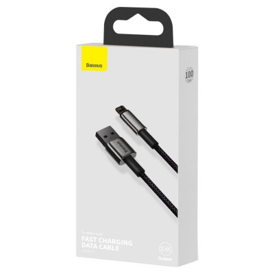 Baseus USB-kábel Lightning Tungsten Gold, 2,4A, 2m, fekete