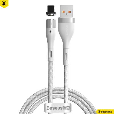 Baseus Zinc mágneses Lightning adat/ töltőkábel 2,4A, 1m - Fehér
