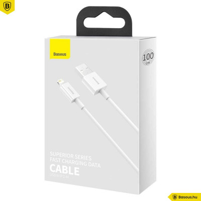 Baseus Superior Lightning gyors adat/töltőkábel 2.4A 1m - Fehér