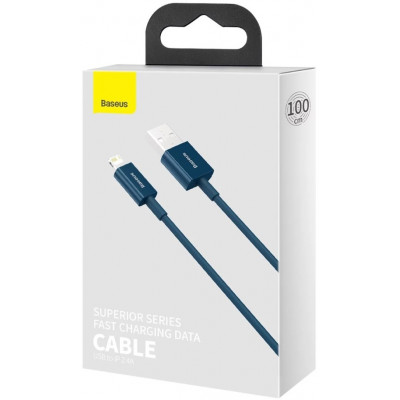 Baseus USB-kábel a Lightning Superior sorozat, 2,4A, 1 m, kék