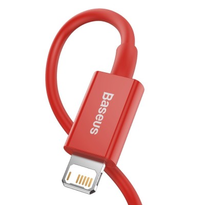 Baseus USB-kábel a Lightning Superior sorozat, 2,4 A, 1 m, piros
