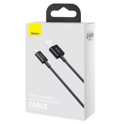Baseus USB-kábel a Lightning Superior sorozathoz, 2,4A, 2m, fekete